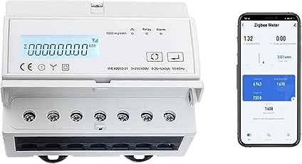 RANRAO 3-Phasen-Stromzähler, 80 A Smart WiFi Power Energy Monitor DIN-Schiene bidirektional, unterstützt RTU Modbus, funktioniert mit Tuya/Smart Life
