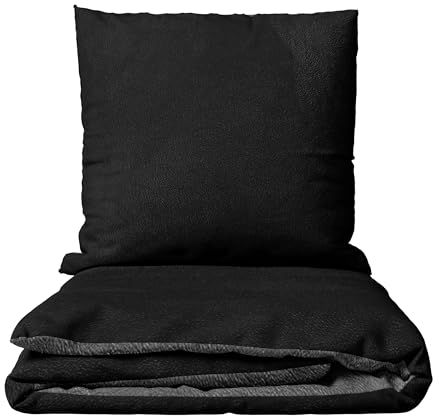 Leonado Vicenti Winter Bettwäsche Thermo Fleece Uni Flauschige Wendebettwäsche Set warm Bezug kuschelig, 2teilig, 135x200 cm