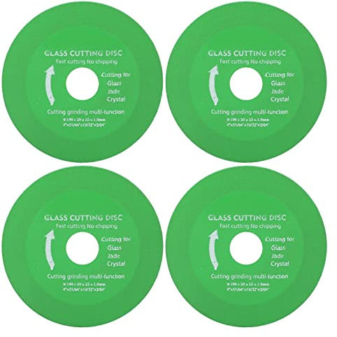 Glas-Sägeblatt, 4 Stück Glas-Trennscheibe, Grün-schwärzlich Gelötetes Schmirgel-Sägeblatt für Keramikfliesen, Jadestein, 100 X 20 X 15 X 1 Mm, Bohrer-Sets