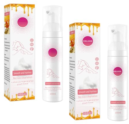 2PCS Haarentfernungs Schaumspray, Enthaarungsspray für Frauen und Männer, Enthaarungscreme Intimbereich Sensible Haut,Enthaarungscreme Gesicht, Arme, Achseln, Beine 100ml (2PCS)