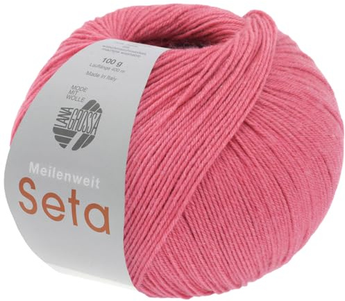 LANA GROSSA Melbred Seta | Högkvalitativt strumpgarn med sideninnehåll, tvättbart | handstickat garn 55 % ny ull (merino), polyamid och siden | 100 g ull för stickning och virkning | 400 m garn