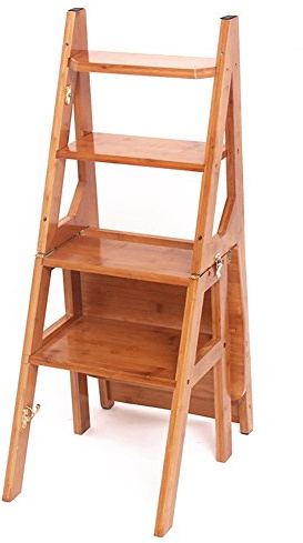 Escabeau pliable multifonction à 4 niveaux pour un usage domestique, design peu encombrant, léger et durable, parfait pour le nettoyage et les tâches de bricolage