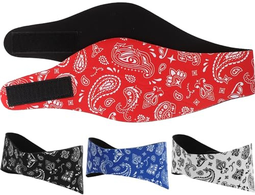 FUNOMOCYA 4 pièces Bandeaux de Natation Néoprène Respirant et Antidérapant avec Protection Auditive Réglable pour Adultes et Garçon Fille pour Piscine