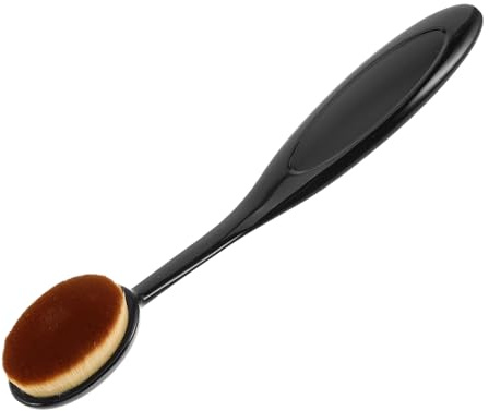 OSALADI Brocha de Maquillaje Multiusos para Polvos Sueltos y Compactos, Pincel Corrector Rubor, Fibra Sintética, Mango Largo Negro, Adecuado para Maquillaje Diario Viaje