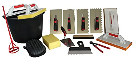 Grosses Fliesenlegerset Waschbretter Glättekellen Fliesenlochzange uvm.