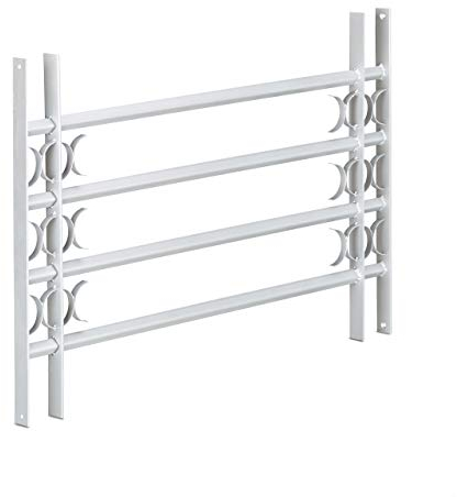 Relaxdays Fenstergitter Einbruchschutz, ausziehbar, für außen, Stahl, 600 x 1000-1500 mm, Sicherheitsgitter, grau