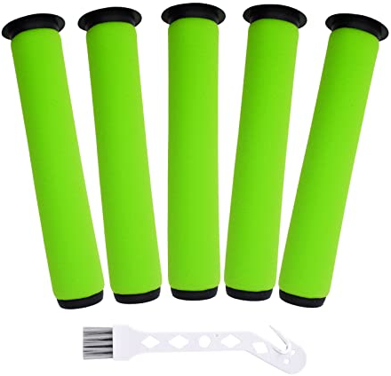 5 Packs Washable Dirt Bin Stick Filter for Gtech AirRam MK2 & Air Ram MK2 K9 Cordless Vacuum Cleaner Filters (Long-MK2 K9 Cordless Vacuum Cleaner Filters)