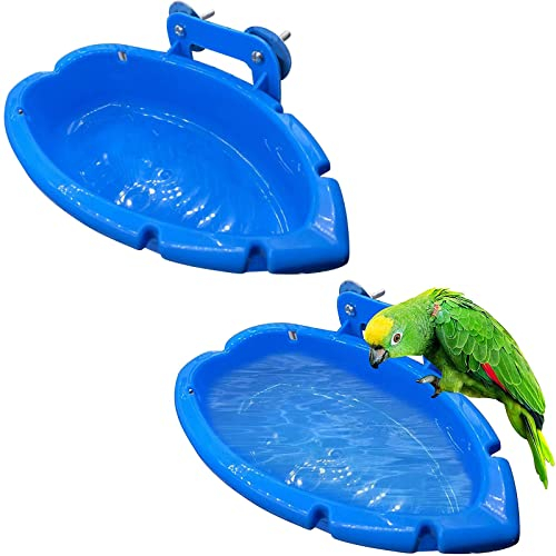 2 pcs Oiseau Baignoire, Boîte de Bain pour Oiseaux, Bol de baignoire Bird, Cage Cockatiel Perruche, Petit Oiseau Bain Box Pour Les Oiseaux Perroquets Perruches Oiseaux Cage Accessoires Douche