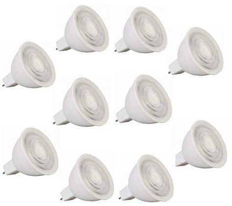 Fengyan Bombillas domésticas Bombillas de luz de inundación llevadas, MR16 / CG / FL / 24V / 6PK 50W halógena equivalente 24V MR16 GU5.3 Base, 10 paquetes Iluminación doméstica ( Color : Blanco cálid
