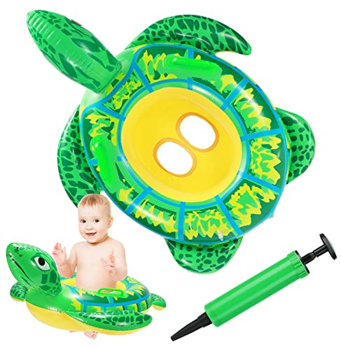 Anneau de Natation pour Bébé,Bouée Siège De Piscine Bouée Gonflable Flotteur de Natation bébé Flotteur de Piscine ​Bouée en Forme de Tortue de Simulation Aide à la nage pour Enfant 6 Mois à 3 Ans,Vert