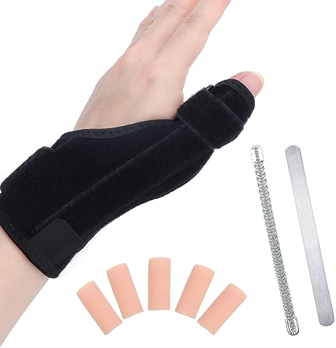 ZYNERY Daumenbandage mit 5 Stuck Offener Mund Daumenschutz, Daumenorthese für Rechts & Links, Daumenschiene für Blackberry Daumen, Karpaltunnel, Schmerzlinderung, Tendonitis, Arthritis, Verstauchungen