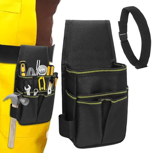 Pochette De Rangement D'outils, Pochette De Ceinture Utilitaire, Outil De Tablier De Travail, Porte-outils Réglable 11 X 5,5 X 2,4 Pouces Pour Organiser Et Transporter Des Outils À Main, Noir