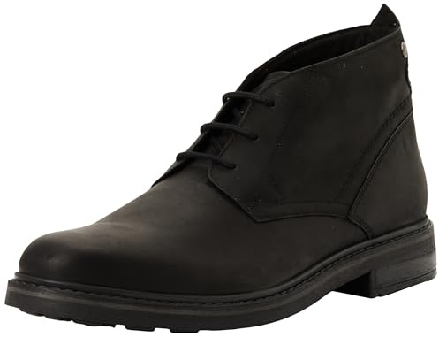 Clarks Premium Newford Mid Chukka - Botas para hombre, cuero negro, talla 7, Piel negra, 40 2/3 EU