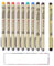Pigma MICRON Sakura 05. Set mit 9 Farben UND 1 CARTE
