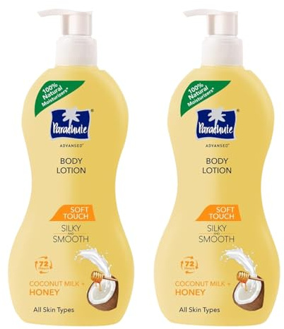 Parachute Advansed Soft Touch Body Lotion with Pure Coconut Milk & Honey |For Women & Men | All Skin types | 100% Natural, 72h Moisturisation | 13.5 Fl.oz. (Pack of 2)