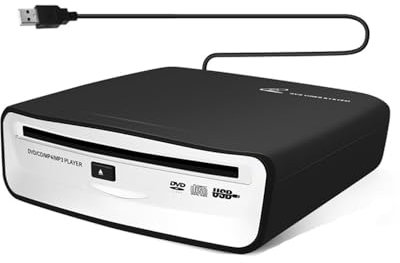 Tagtight CD/DVD Player Auto Extern, Tragbarer CD Player Auto Radio DVD Player mit USB-Anschluss, CD/DVD-Dish Box Player Stereoanlage, für Android Autoradio, Laptop & Fernseher, Universell
