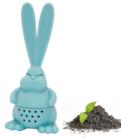 Infusor De Té De Conejo De Silicon - Infusor De Té De Silicona Resistente Al Calor | Colador De Té Angry Rabbit Con 2 Orejas Grandes | Infusor De Té Para Té Suelto | Infusor De Té De Conejito