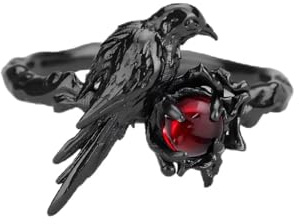 Auriselle Anello da Uomo Anello Regolabile del Corvo Nero Aperto Vintage Vichingo Retrò Anello del Pollice Gioielli Gotici Punk Regali per Uomini Ragazzi Padre