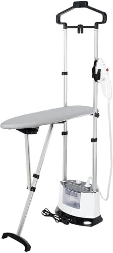 Megonia Plancha Vertical Vapor Profesional: 1400W 12 Niveles 6Bar Centro de Planchado de Ropa con Placa Cerámica Barra Telescópica Depósito 1.6L Ideal para Cortina Camisa Hotel Oficina Hogar Lavadero