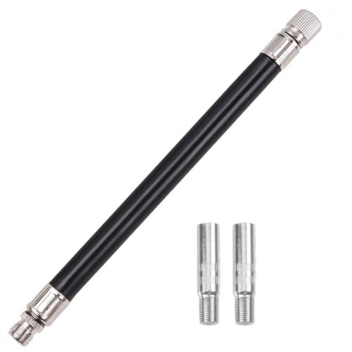 Extensión de Tapa de Válvula del Neumatico, Metal Válvula Extensión Adaptador, 39mm Extensor Valvula Antirretorno Aire con inflador de extensión de Goma, para Bicicletas, Válvula Extensora Patinete
