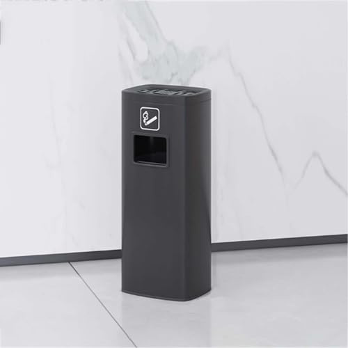 Posacenere da terra con coperchio, base ponderata, grande capacità, resistente al vento e facile da pulire, per patio, ufficio, casa, ristorante, giardino (nero, 23 x 19 x 69 cm)