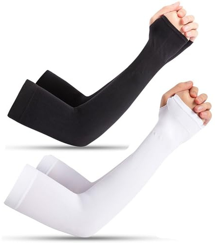 2 Paires Manchette Bras Homme de Jeu Rafraîchissants avec Protection UV - Manchette UPF 50+ pour Hommes et Femmes, Protège-bras de Volley-ball, Cyclisme, Golf, Vélo
