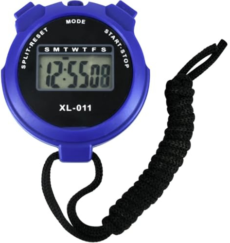 Sport Stopwatch Timer- Lap Split Digital Stopwatch with Clock Calendar Alarm, Multi-Function Sport Digital Stopwatch Large Display with Date Time and Alarm Function, Stop watch for Sports (Blue)