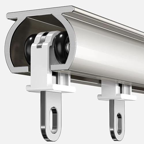 Kraftigt K-system i aluminium – 4,5 m justerbar väggmonterad skena för ljudisolering, perfekt för hem och kontor, mångsidig, hållbar, lättklippta beslag
