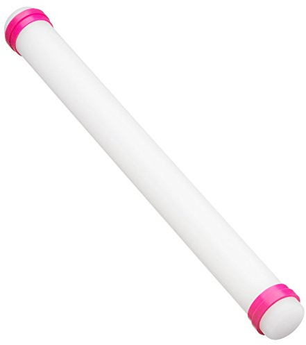 Original Kaiser Inspiration Ausrollstab Fondant 45 cm, groß, glatte Oberfläche, 2 Führungsringe zur Höhenjustierung, maximale Ausrollbreite, spülmaschinengeeignet