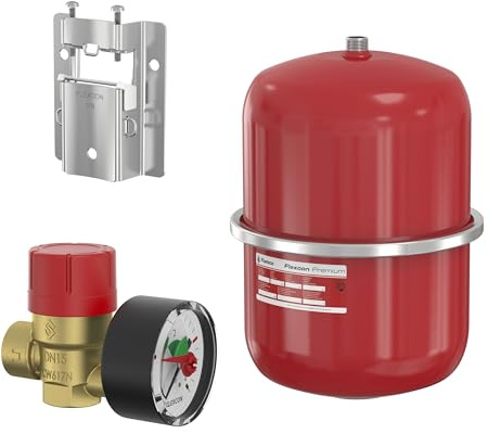 Flamco Kit d'installation avec vanne de sécurité pour vase d'expansion rouge 18L et support mural pour une installation complète France 26054