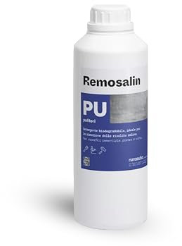 Nanocubo REMOSALIN 1L Detergente per la Rimozione di Salnitro. Pulitore Acido Biodegradabile per la Pulizia di Superfici Cementizie Pietra e Cotto. NANOTECNOLOGIA per l’Edilizia