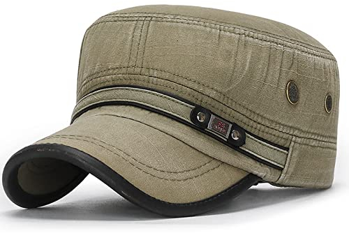 Behone Military Cap - Herren Baumwolle Kappe, Vintage Militär Mütze Verstellbar, Baseball Cap in Militärgrün