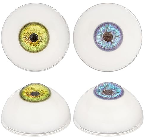 PH PandaHall 2 globos oculares de Halloween, 4 piezas de 32 mm, semicirculares, de resina, para manualidades, globos oculares huecos grandes para decoración de fiestas, esculturas artísticas