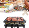 HENGMEI Raclette Grill, Tischgrill Elektrisch, Edelstahl Elektrogrill mit Pfännchen, Antihaftbeschichteter Grillplatte und Naturgrillstein für 8 Personen, max. 1400 W, Schwarz