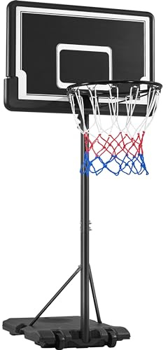 Yaheetech Canestro Basket Esterno Interno Camera Portatile con Colonna Tabellone Canestro Altezza Regolabile