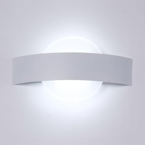 Comely Applique LED da Parete Interno, Creative Lampada da Parete Bianco 12W 1350LM, Lampada a Muro Moderno in Acrilico per Camera da letto Soggiorno Corridoio, Luce Bianca Fredda 6500K