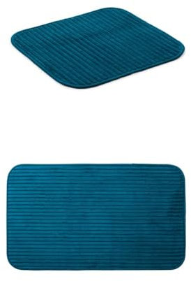 Gözze Badteppich Berlin 2er Set, 50x45 cm + 60x100 cm, Farbe: Petrol