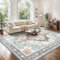 GENIMO Vintage Teppich Wohnzimm 120x170CM Teppich Schlafzimmer Waschbare Kurzflor rutschfest Boho Carpet, Cyan