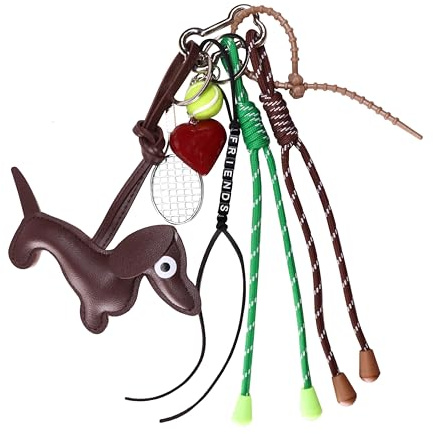 Georgie Porgy Dog Tennis Friends Keychains Handbag Accessories Hand Bag Pendant for Women Adults Ladies Bag Charm Accessories for Teenages School Bag Backpack Sports Bag Cute Birthday Gift for Girls