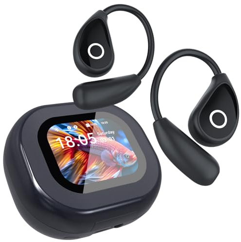 MONODEAL AI Auriculares traductor en Tiempo Real, audífonos traductor de Idiomas Pantalla táctil LCD, Auriculares de Sonido óseo, 164 traductores Idiomas