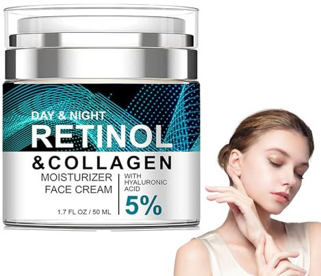 Soleneva Retinol Creme Gesicht, Anti Falten Creme mit 5% Hyaluronsäure & Kollagen, Feuchtigkeitscreme für Gesicht, Anti Aging Creme für Frauen, Straffende Gesichtspflege gegen Falten & Feine Linien