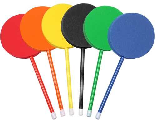 Silipull 6 Pcs Foam Paddles Paddleball Racket Set Equipment for Kids Elementary School Racquetball Badminton Paddles Backyard Beach Park Activities Agility Training 6 Colors,12