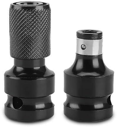 2 Stück Schlagschrauber Adapter, Bithalter Stecknuss Adapter, Hochhärte Kohlenstoffstahl, Multifunktionsadapter, 1/2 Auf 1/4 Zoll, Für Schlagratschenschlüssel Schraubendreher Bit-Halter