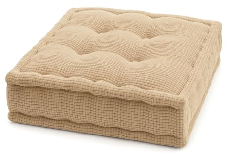 Fleece Armchair Booster Cushion Large Square Booster Seat Pad Dining Chair Thick Firm Cushion, Ideal for Home, Office, Garden, Pregnancy, Maternity, Elderly, Post Surgery (Beige)