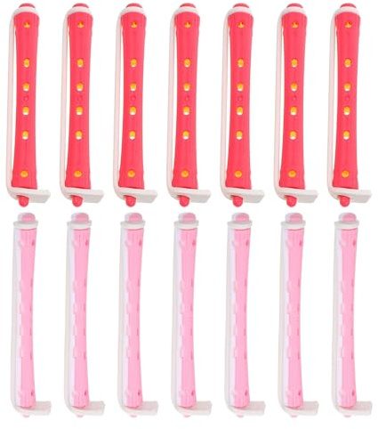 TOGEVAL Set da 24 Bigodini per Permanente in Plastica Bicolore Kit per Parrucchieri e Uso Domestico Bigodini per Permanente a Freddo Adatti a Chioma Corti e Lunghi per Styling
