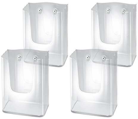 SIGEL LH117 Porta-depliant da parete, in acrilico, con 1 tasca per DL e A6, 4 pz
