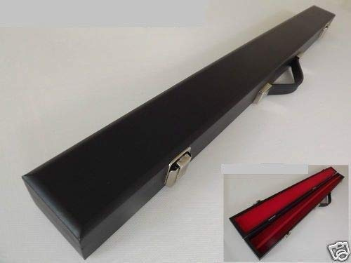 cueball16 Black Hard Cue Case For 57 2 Piece Pool Snooker Billiards Cues - Red Interior