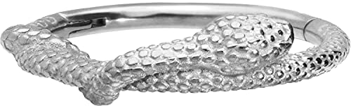 PIERCINGLINE Segmentring Clicker Chirurgenstahl SCHLANGE Piercing Ohr Helix Nase Septum Silberfarben 8 mm