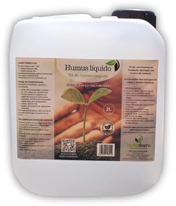 Humus líquido 1L. Abono líquido derivado del humus de lombriz, ecológico. 100% Natural. Apto para aplicaciones foliares y fertirriego
