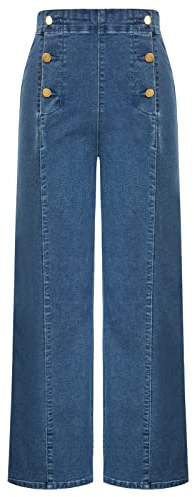 High Waisted Jeans for Womens Tummy Control Wide Leg Jeans for Women High Waist Vintage Clothes Size 16 Size 18 Light Blue